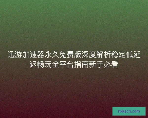 迅游加速器永久免费版深度解析稳定低延迟畅玩全平台指南新手必看